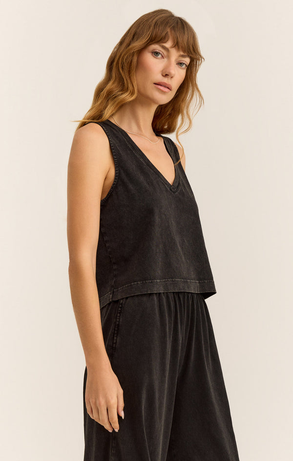 Sloane Vneck Tank Black