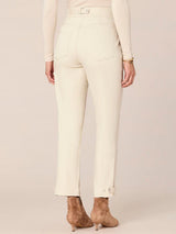 Ab Solution High Rise Tapered Utility Snap Hem Pants Stone