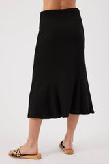 Maura Ribbed Midi Skirt Black