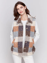 Plaid Boucle Vest Terracotta