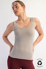 Butter Square Neckline Tank Stone Taupe