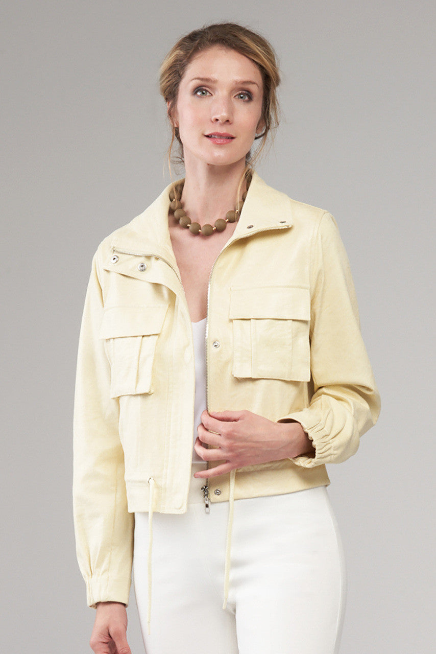 Draw String Chest Pocket  Cargo Jacket Butter
