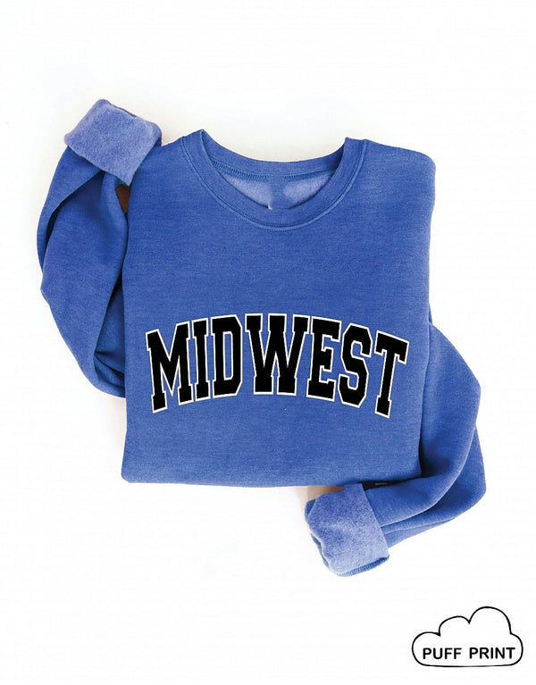 Midwest Puff Print Graphic Sweatshirt Heather Royal