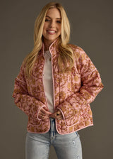 Garden Party Patterned Jacket Pink, Mustard + Orange