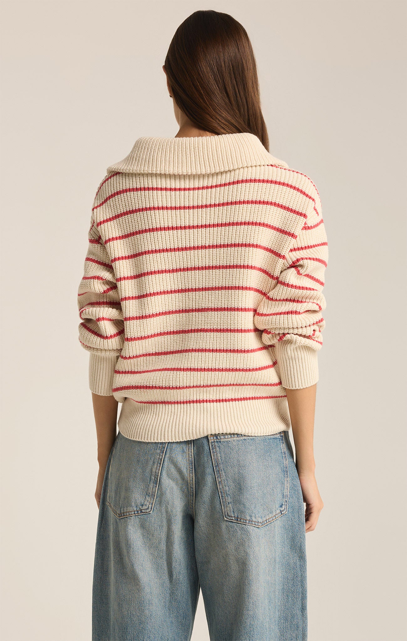 Villa Half Zip Sweater Red Pepper