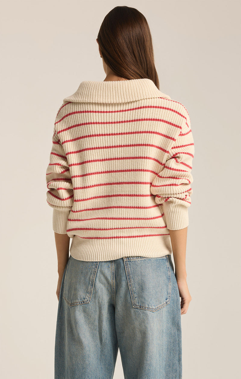 Villa Half Zip Sweater Red Pepper