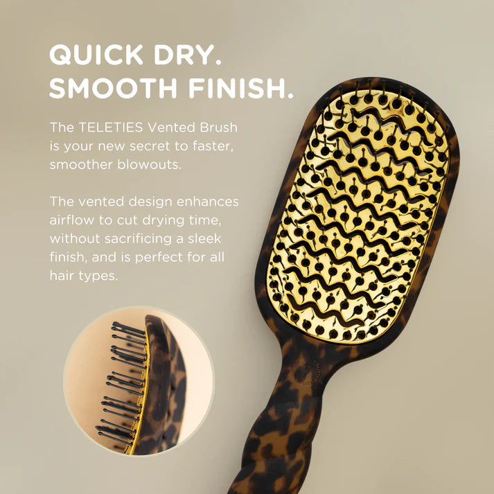 Teleties Hair Brush Tortoise Vented