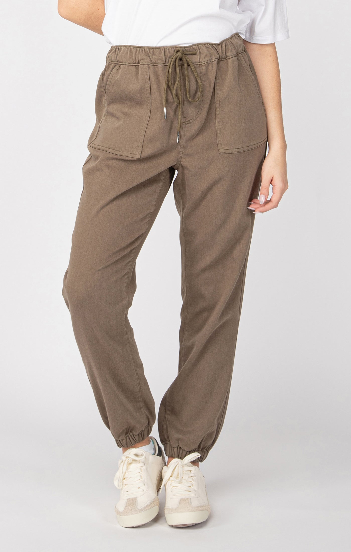 Knit Denim Joggers Army Green