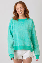 Washed Terry Sweatshirt Emerald