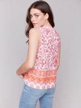 Sleeveless Ruffle Neck Top Clementine