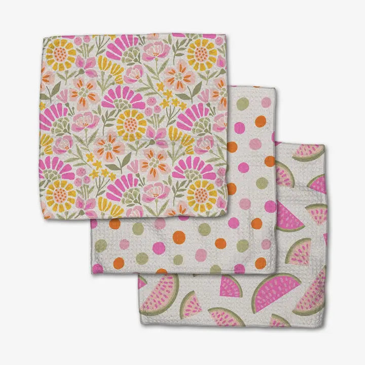 Geometry Dishcloth Set Neo Ray