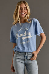 Easy Like Sunday Morning Graphic Tee Blue