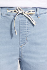 Audrey Tapered Knit Denim Joggers Tide Blue