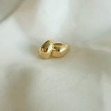 Lizzie Teardrop Huggie Hoop Earrings - Gold Filled