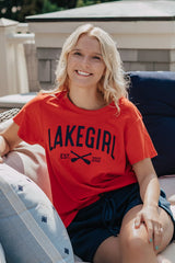 Lakegirl Slub High Scoop Tee Red