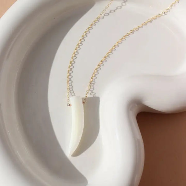 Mother of Pearl Tusk Necklace