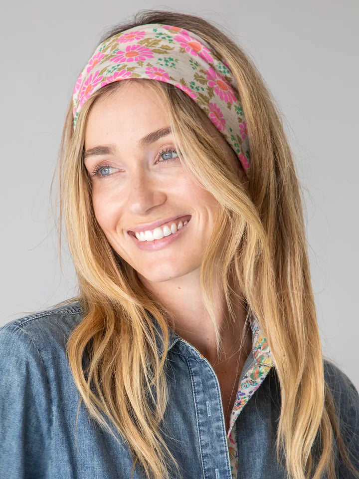 Half Boho Bandeau Navy Wildflowers