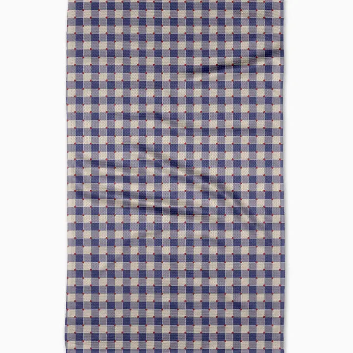Geometry Tea Towel Nautical Gingham
