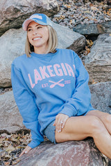Lakegirl Sanded Fleece Crew Sweatshirt Peri