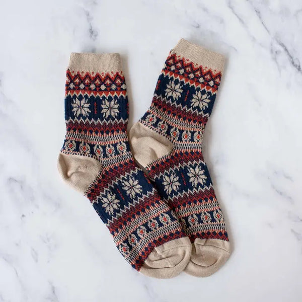 Holiday Snowflakes Socks