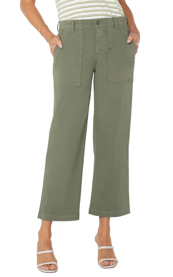 Cargo Crop Wide Leg Pants Martini Olive