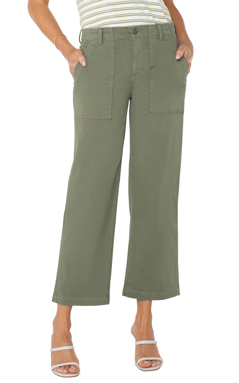 Cargo Crop Wide Leg Pants Martini Olive