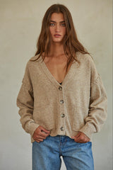 Ingrid Buttoned Cardigan Khaki