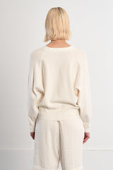 Buttoned Knit Cardi Off White