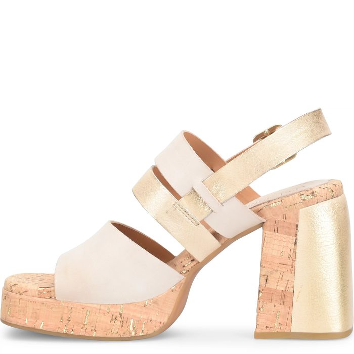 Maxi Heeled Sandals Natural Nude Gold