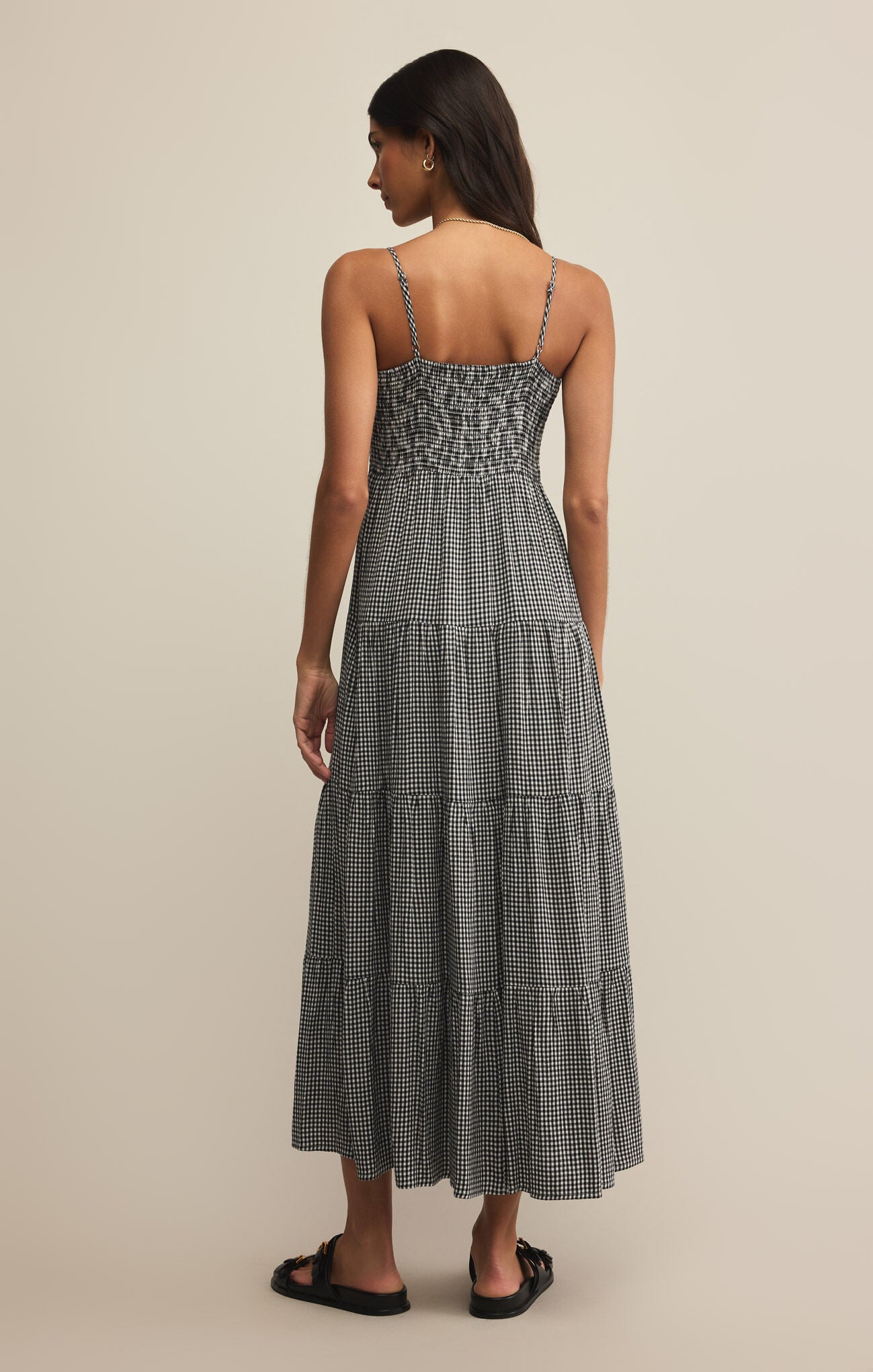 Balos Gingham Maxi Dress Black