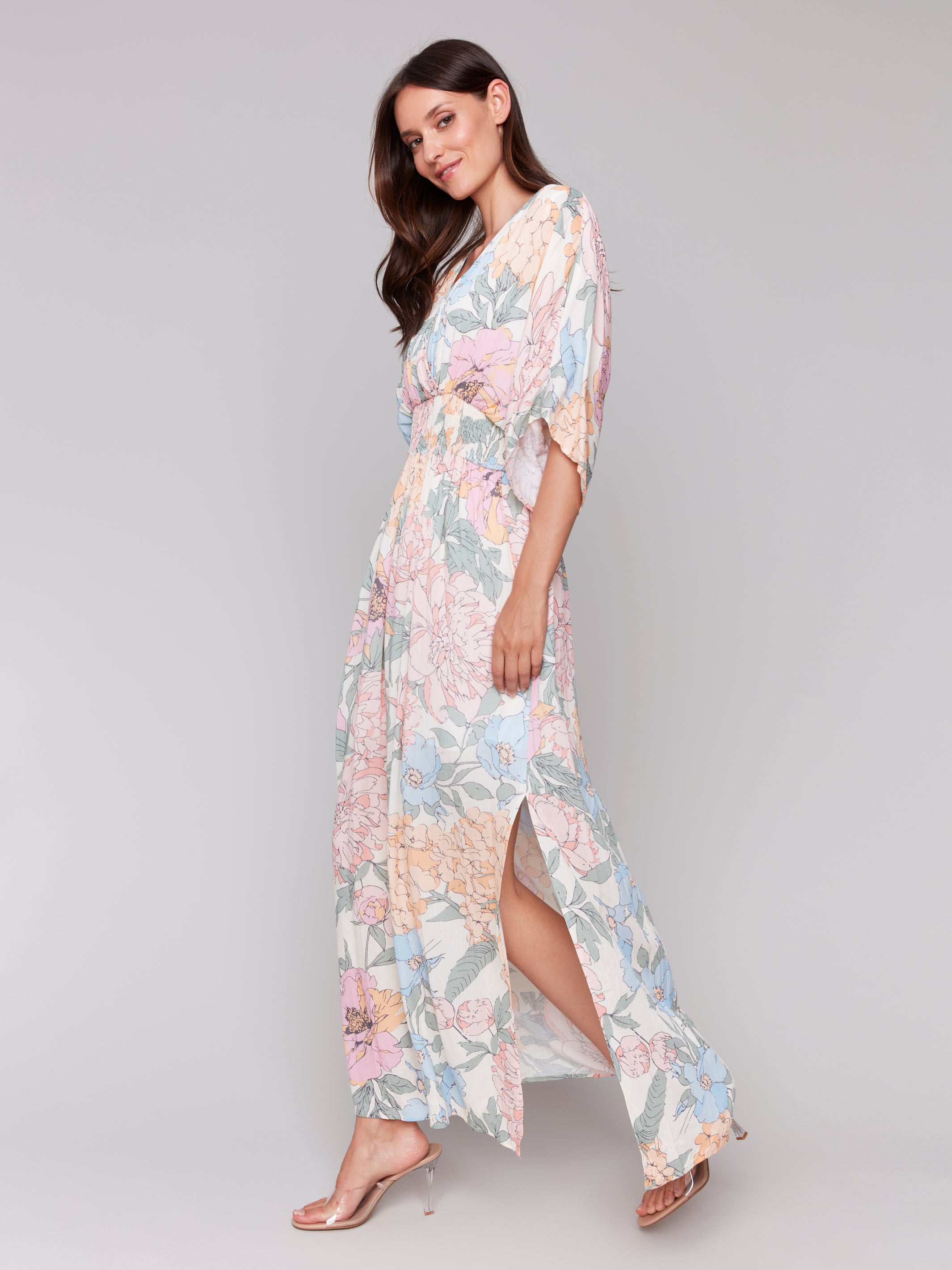 Printed Dolman Sleeve Maxi Dress Dahlia