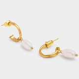 Pearl Lustre Hoop Earrings