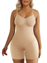 SHAPERX Seamless Full Body Tummy Control Bodysuit Shapewear Beige