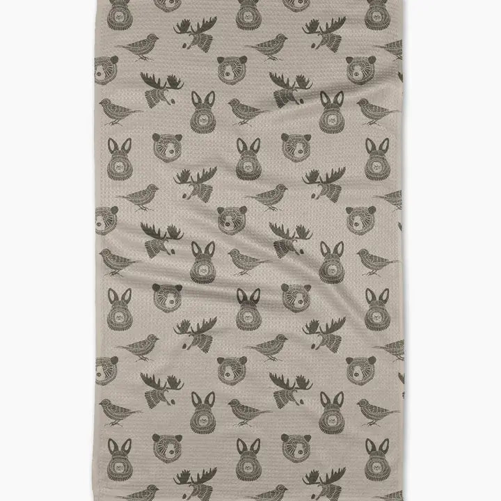 Geometry Tea Towel Forest Animals