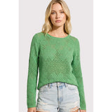 Flower Crochet Sweater Green