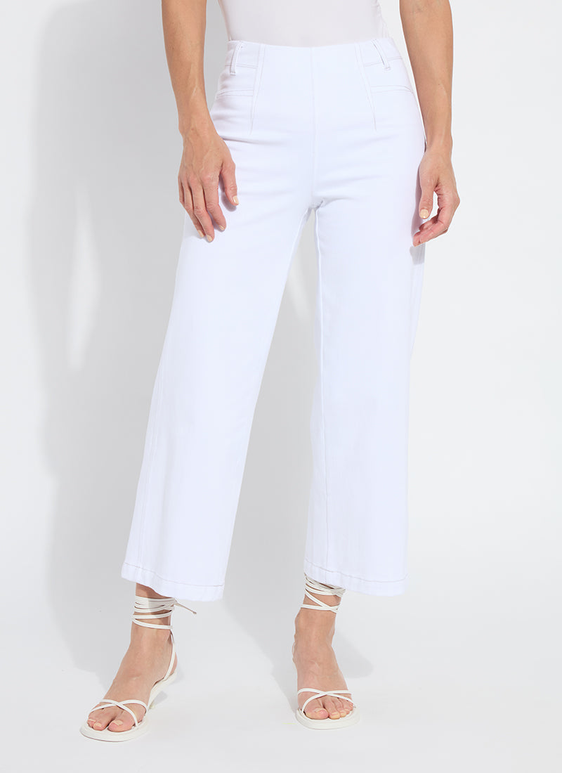 Layton Wide Leg Crop Pants White