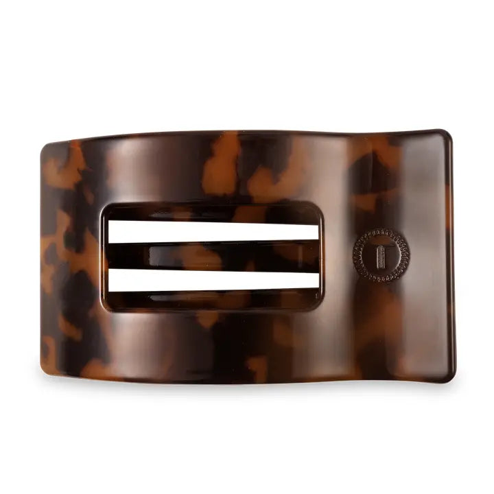 Teleties Large Flat Rectangle Hair Clip Tortoise