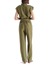 Gene Belted Utility Brushed Twill Jumpsuit Olive Night