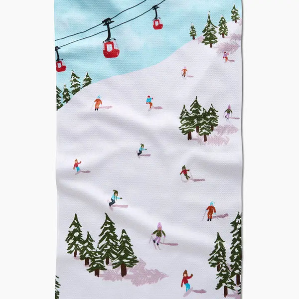Geometry Tea Towel Winter Skiing Trip