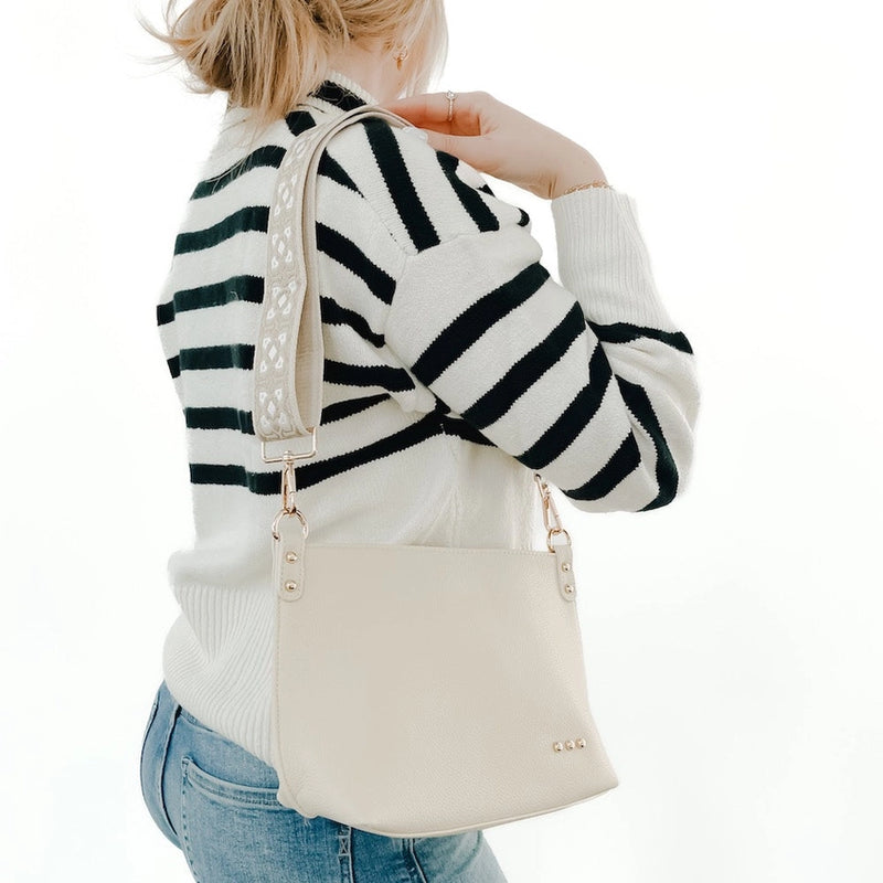Cora Structured Hobo Bag Cream