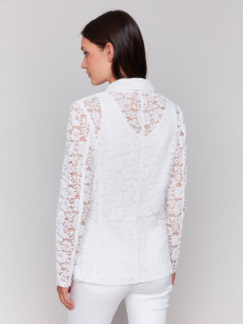 Lace Blazer White