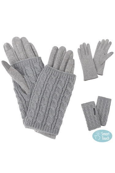 3 in 1 Cable Knit Gloves