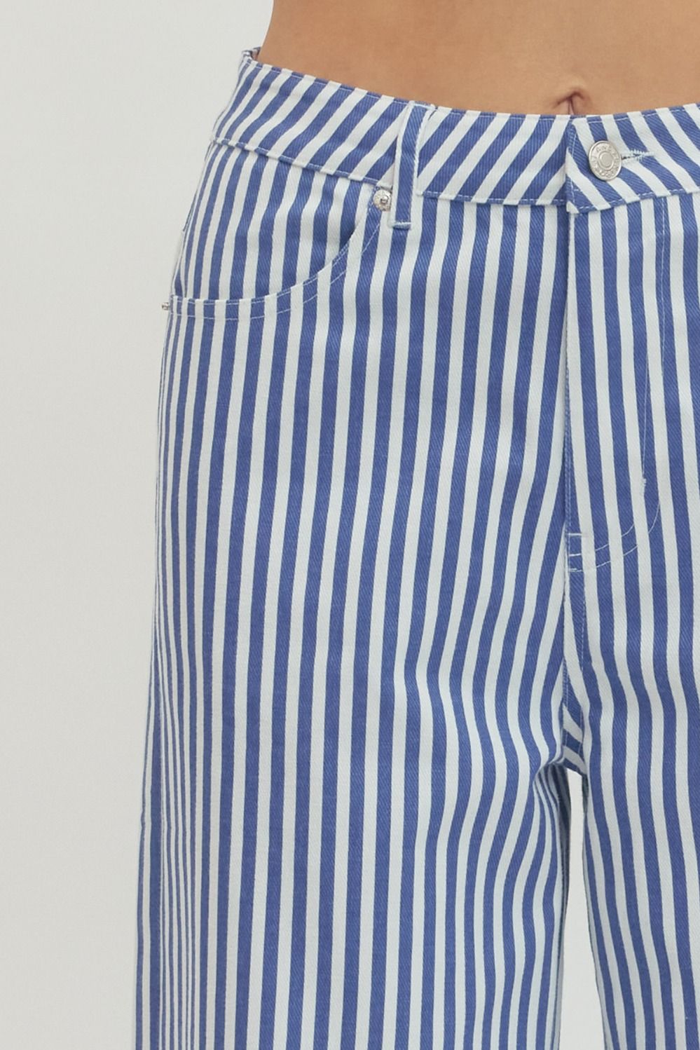 Stripe Crop Pant Denim