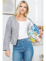 Aspen Floral Quilted Patchwork Reversible Jacket White Multi