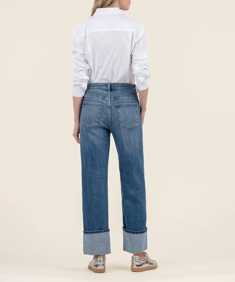 Sienna High Rise Wide Leg Roll Up Jeans Alert