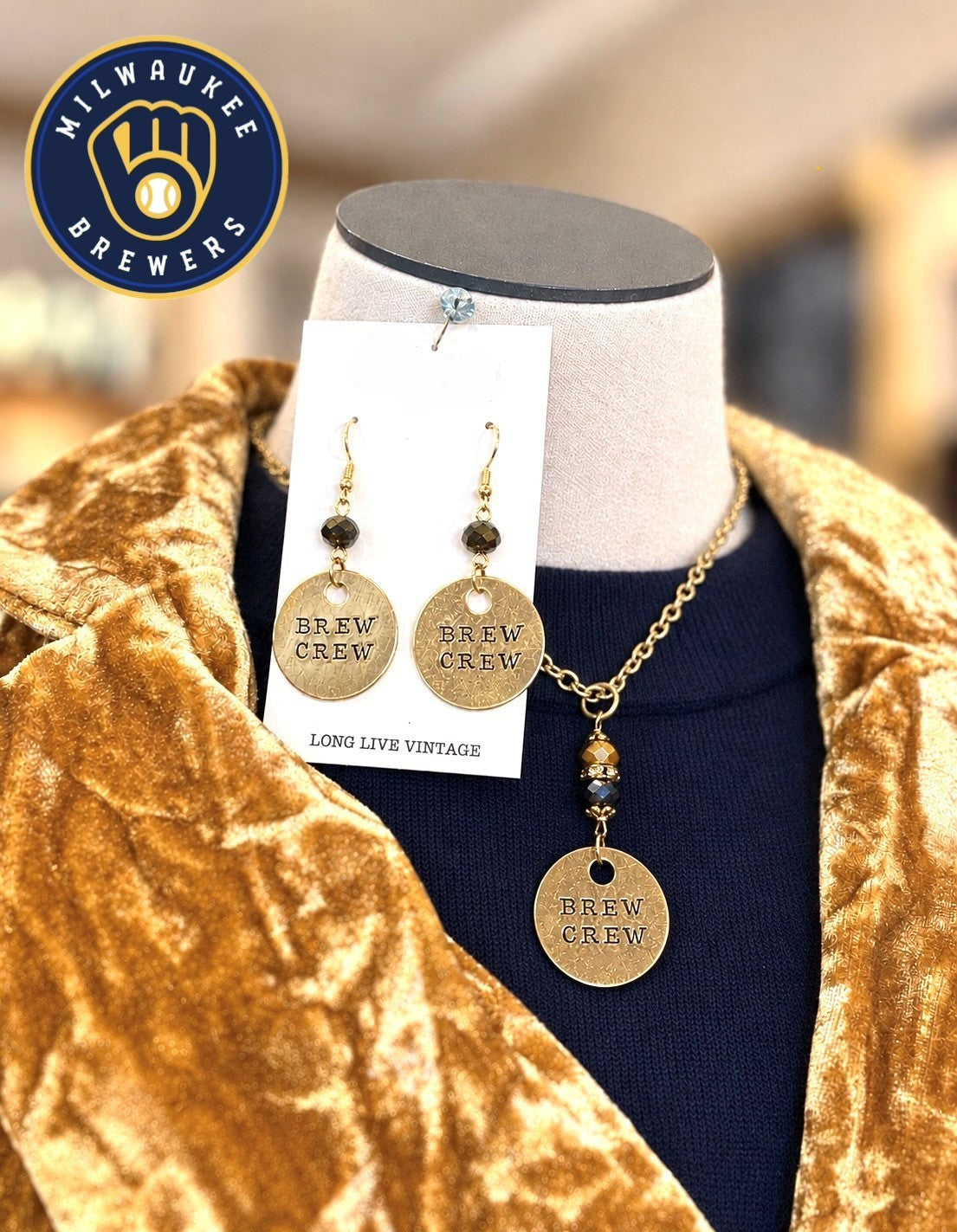 Vintage Tag Brew Crew Earrings