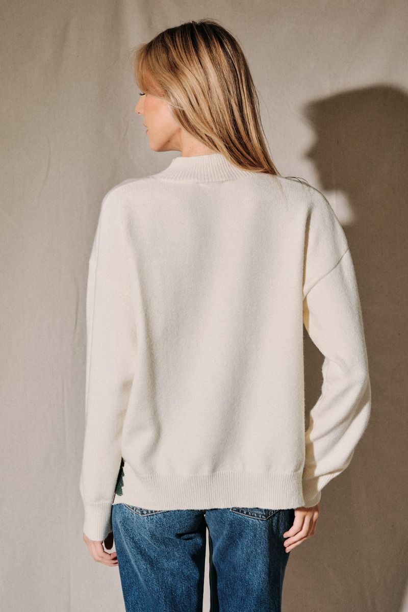 Ski You Later Mock Neck Novelty Sweater