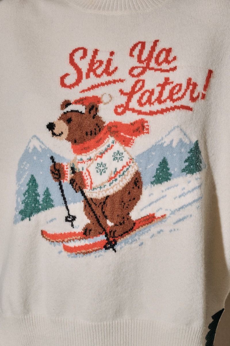 Ski You Later Mock Neck Novelty Sweater