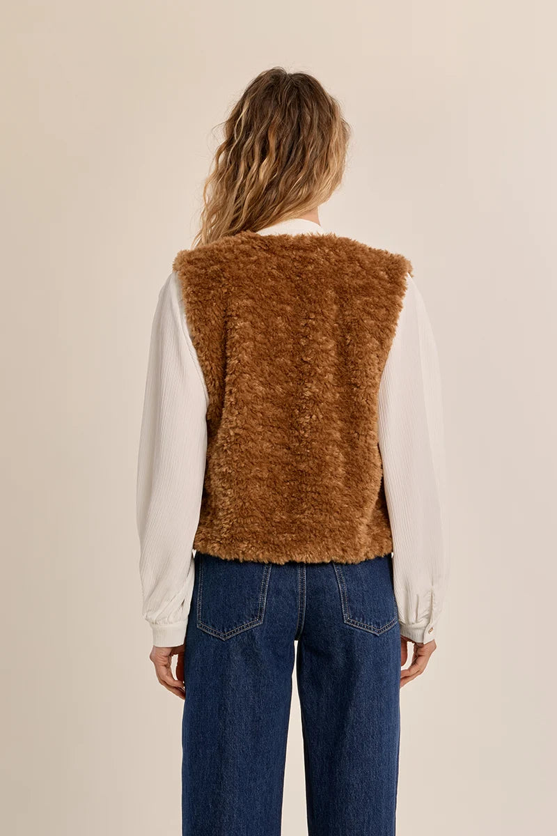 Fur Hook & Eye Vest