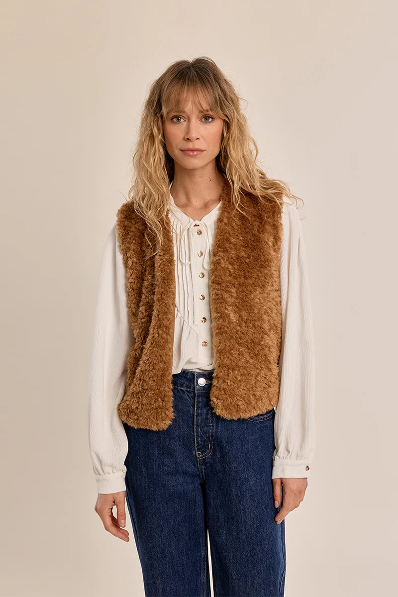 Fur Hook & Eye Vest